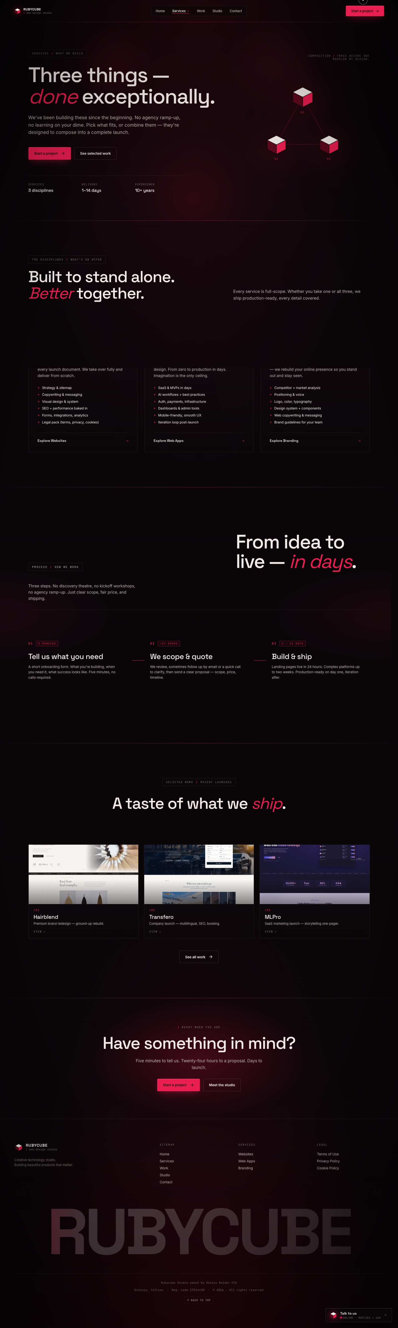 Rubycube — Services