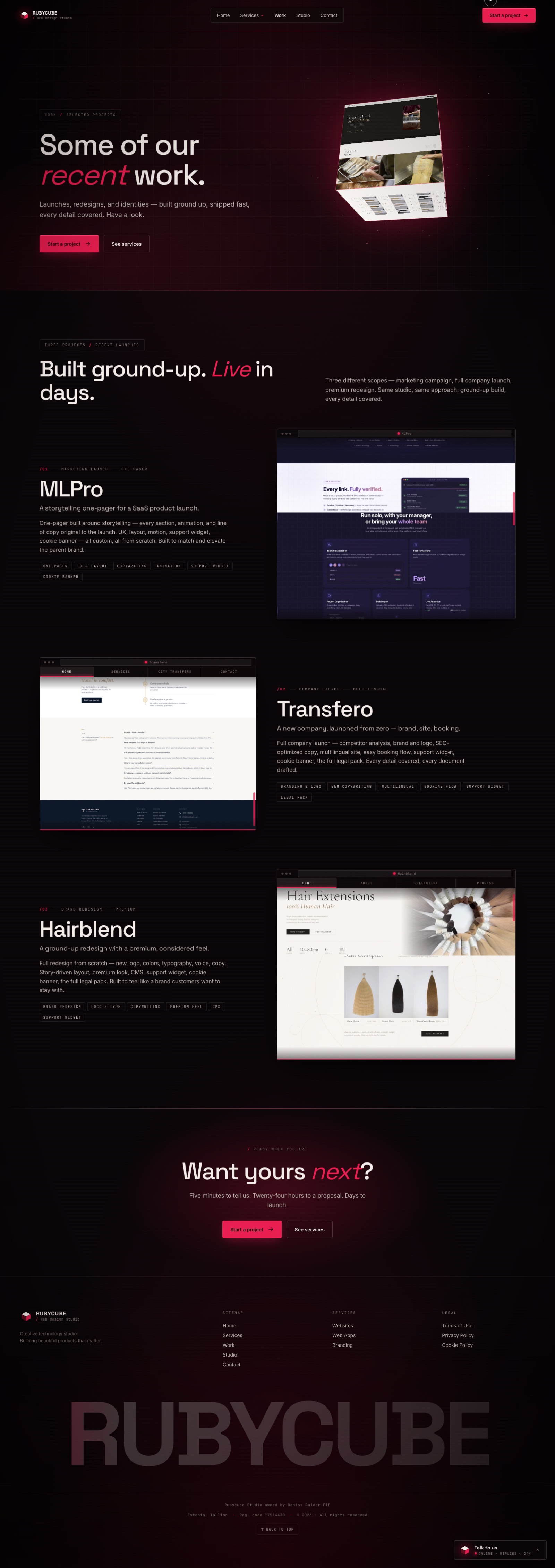 Rubycube — Work